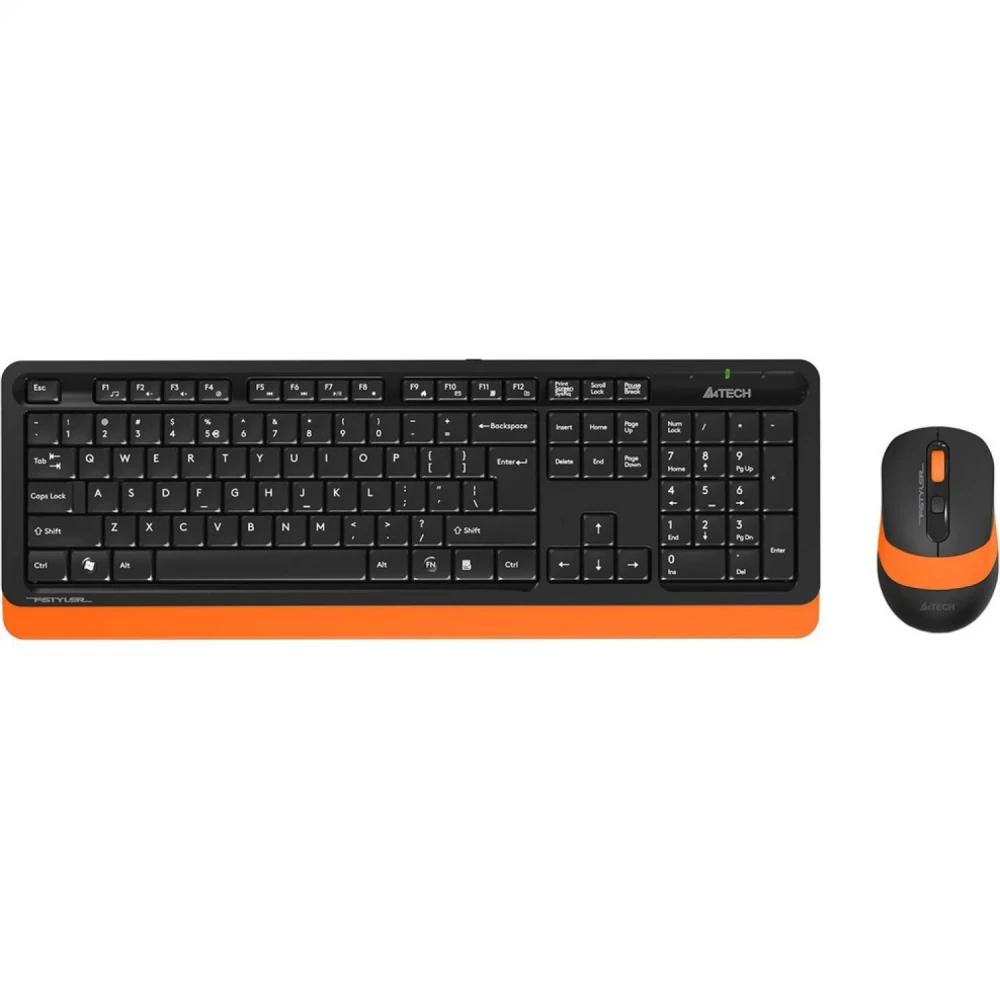 Клавиатура A4Tech Fstyler FG1010, Orange + мышь, Wireless, Multimedia, 1xAA, USB