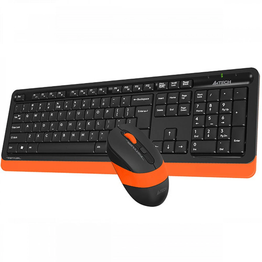 Клавиатура A4Tech Fstyler FG1010, Orange + мышь, Wireless, Multimedia, 1xAA, USB — 4