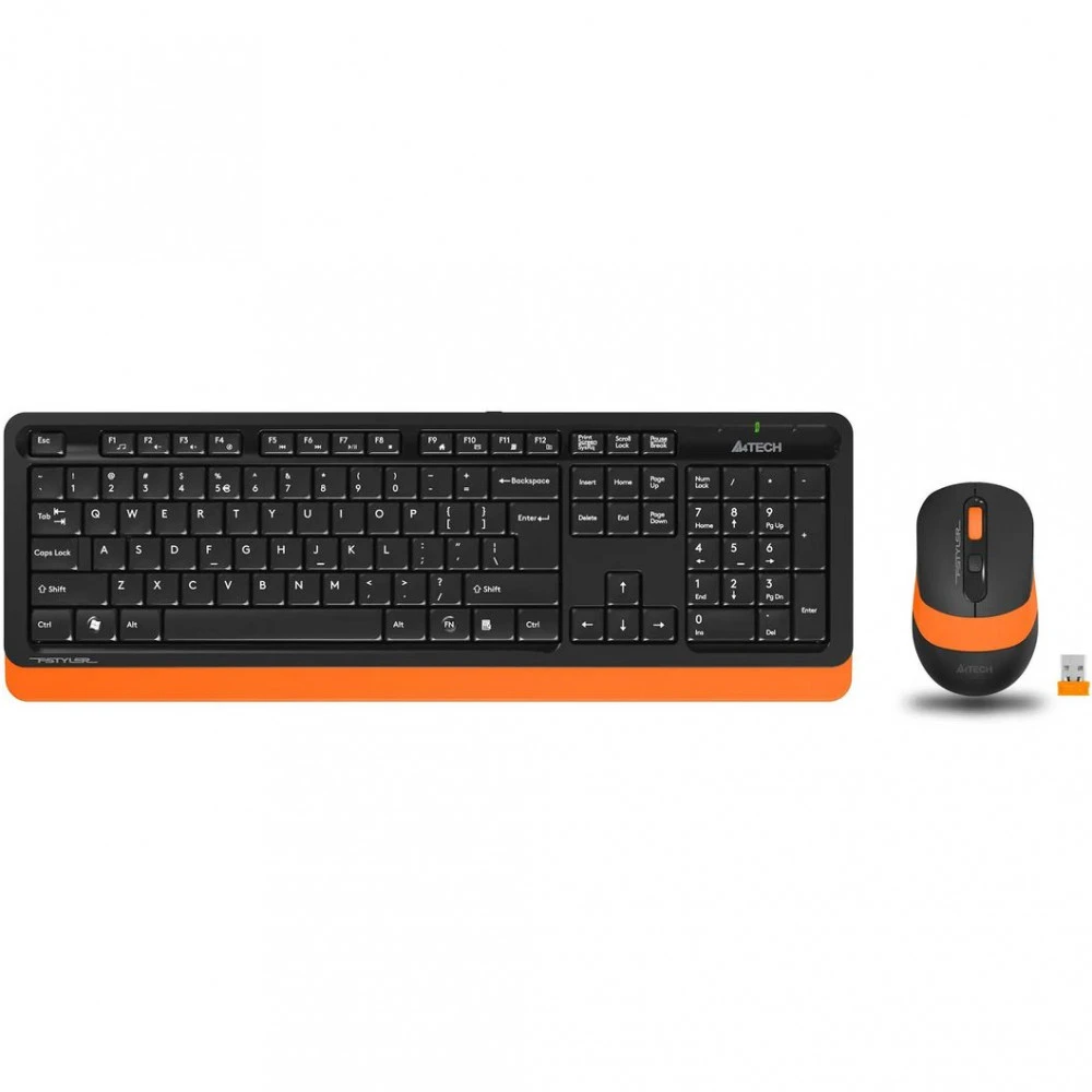 Клавиатура A4Tech Fstyler FG1010, Orange + мышь, Wireless, Multimedia, 1xAA, USB — 5