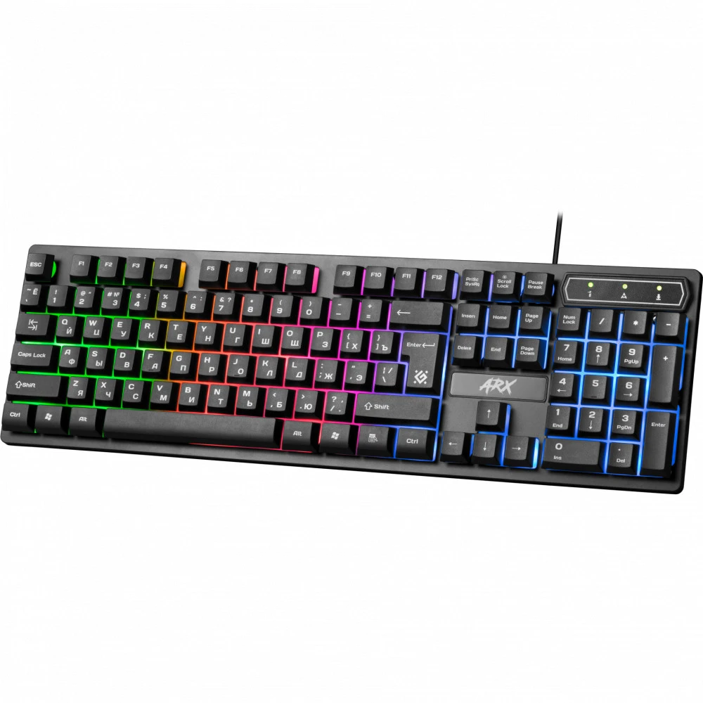 Клавиатура Defender Arx GK-196L, Black, Wired, Gaming, Rainbow-Backlight, USB — 2