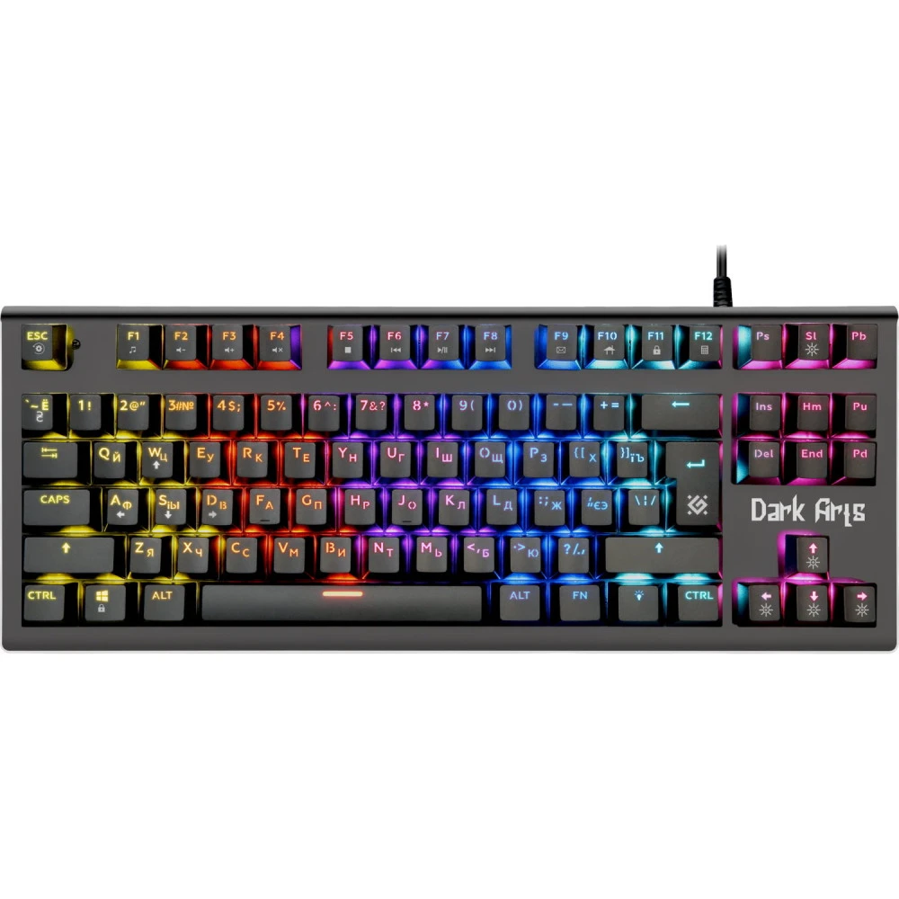 Клавиатура Defender Dark Arts GK-375, Black, Wired, Multimedia, Gaming, Outemu Red, Backlight, USB
