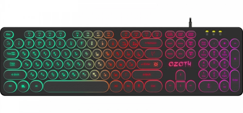 Клавиатура Defender Ozoth GK-106, Black, Wired, Gaming, Multimedia, RGB-backlight, USB
