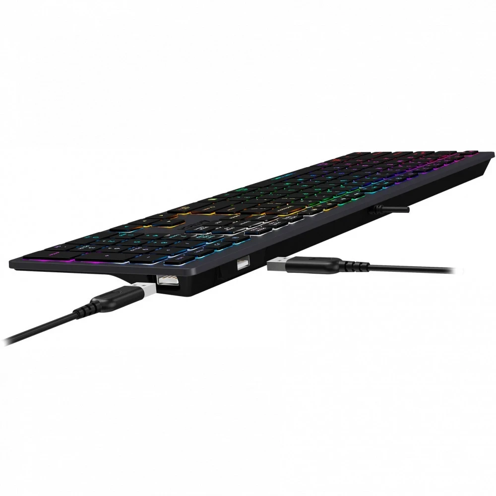 Клавиатура A4Tech Fstyler FX60H, Grey (Neon Backlit), USB — 2