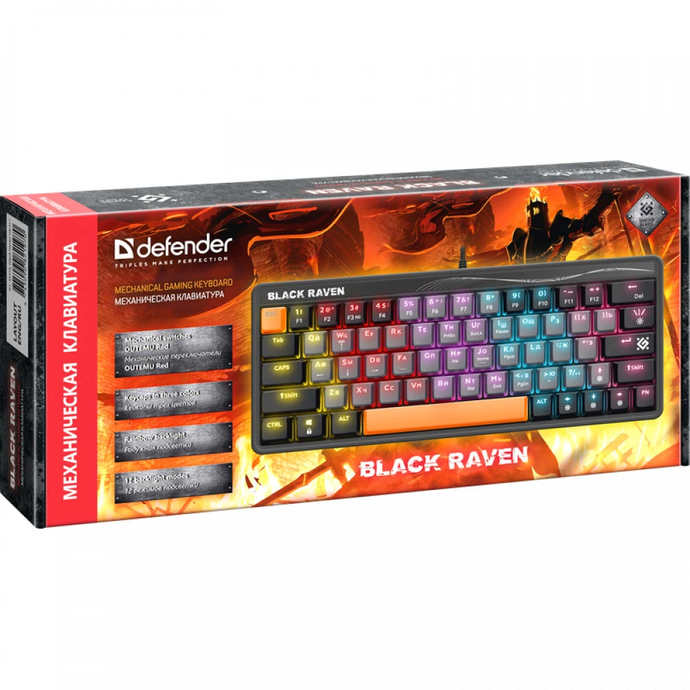 Клавиатура Defender Black Raven GK-417, Silver, USB (45413) — 3
