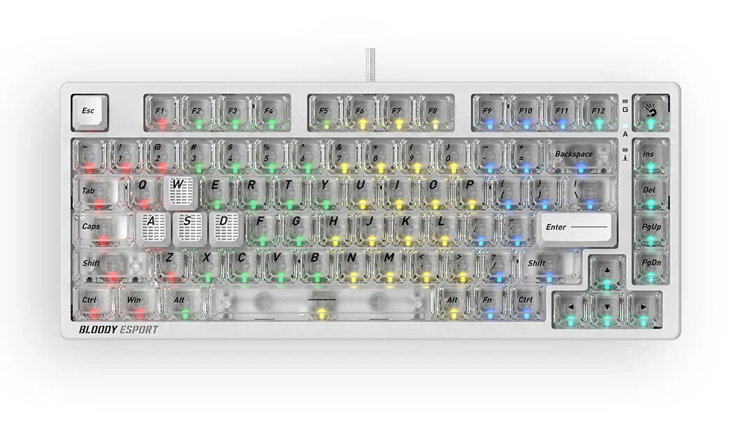 Клавиатура A4Tech Bloody MS76, MS Magnetic Switch, Crystal White, USB