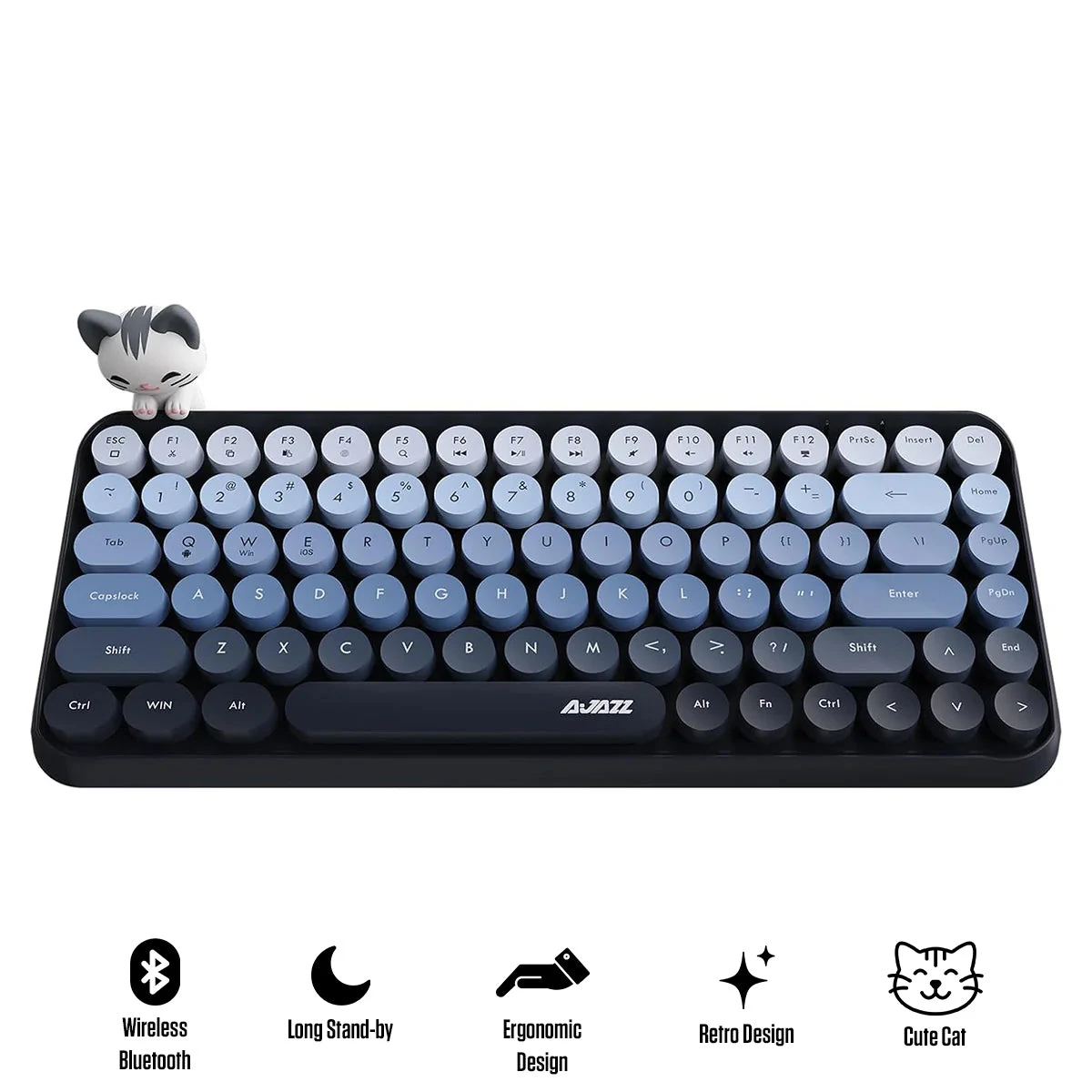 Клавиатура Ajazz 308i Cat, Mist Blue, Bluetooth