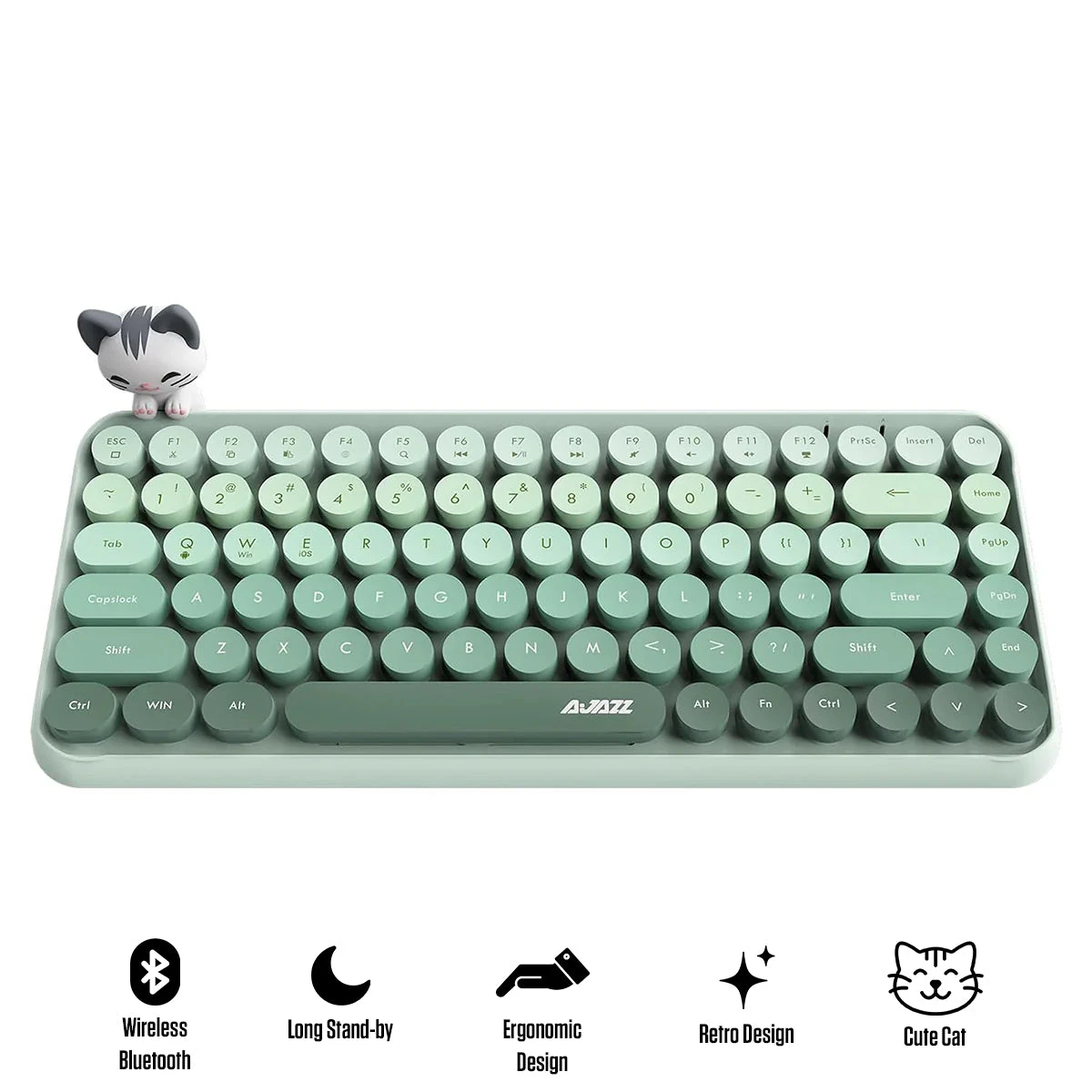 Клавиатура Ajazz 308i Cat, Milk Green, Bluetooth
