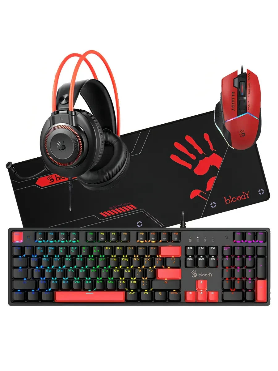 Комплект игровой Bloody BS5100, 4в1, красный