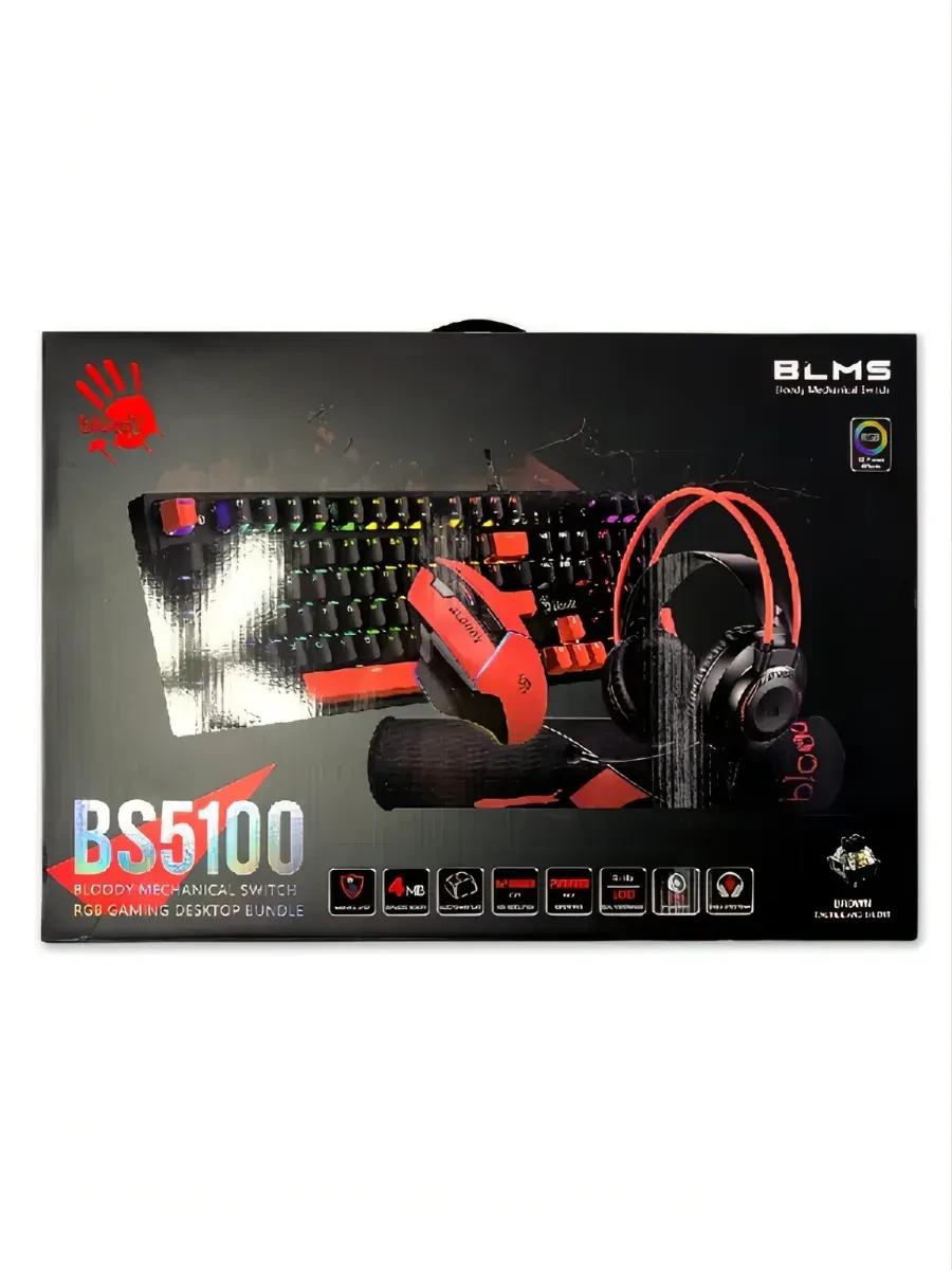 Комплект игровой Bloody BS5100, 4в1, красный — 2