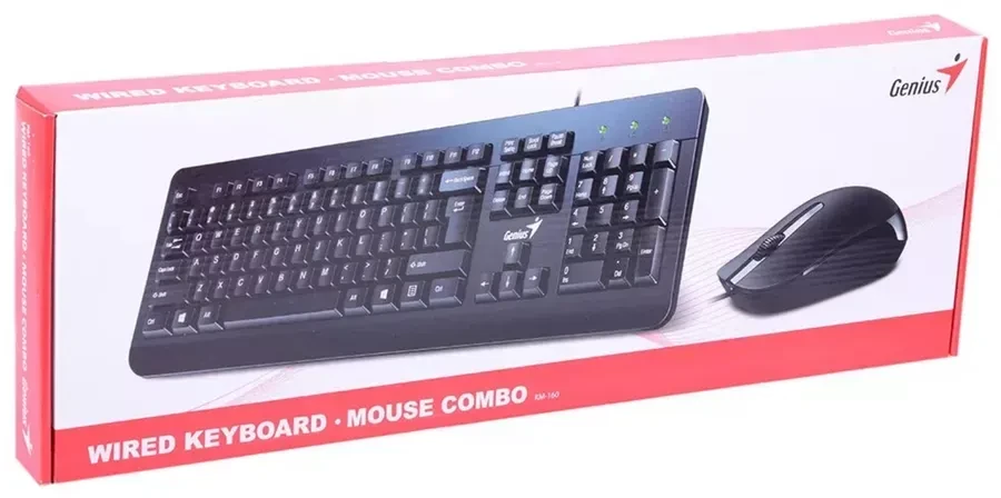 Комплект Genius KM-160, клавиатура + мышь, USB — 5