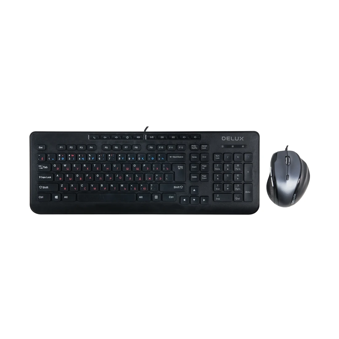 Комплект Delux DLD-6220OUB, клавиатура + мышь, 3200dpi — 2