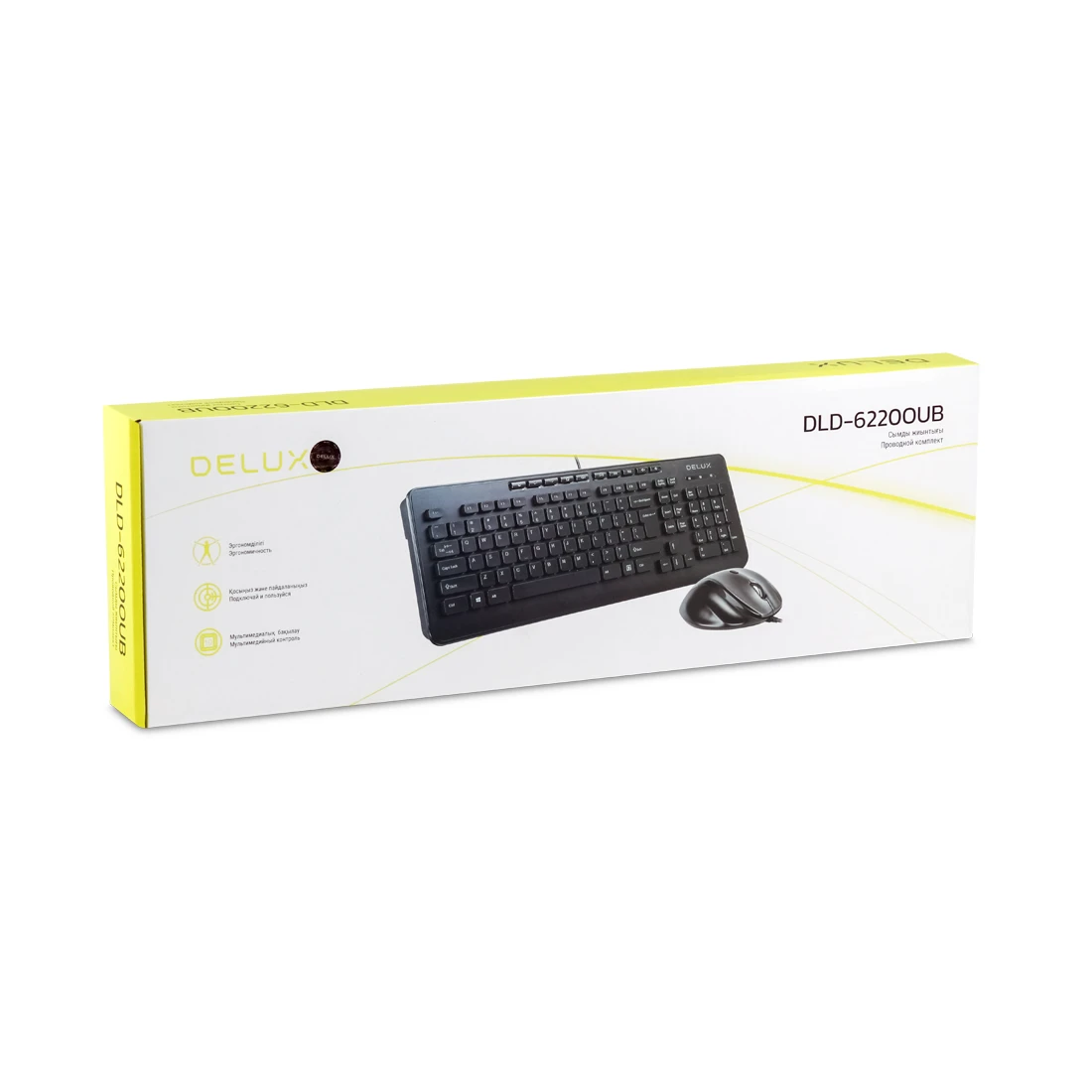 Комплект Delux DLD-6220OUB, клавиатура + мышь, 3200dpi — 3