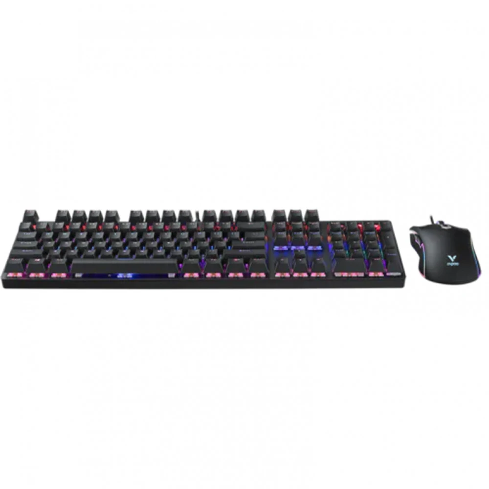 Набор Rapoo V150S, игровой, мышь 6200DPI, RGB, чёрный — 2