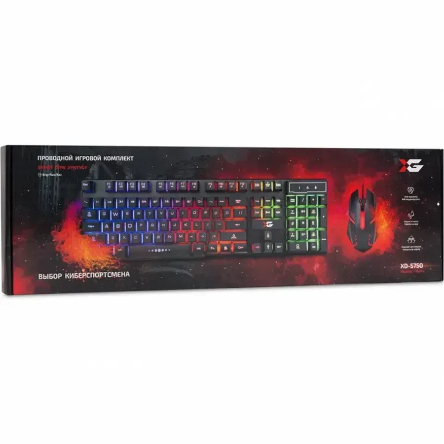 Набор XG XD-575OUB, клавиатура USB 104 кл, мышь опт — 3