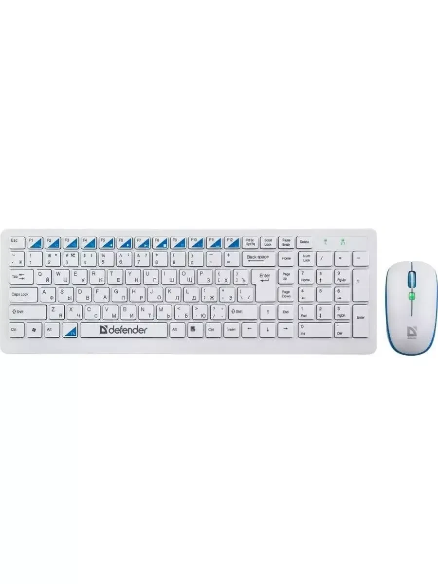 Клавиатура и мышь Defender Skyline 895 Nano, беспроводные, белые