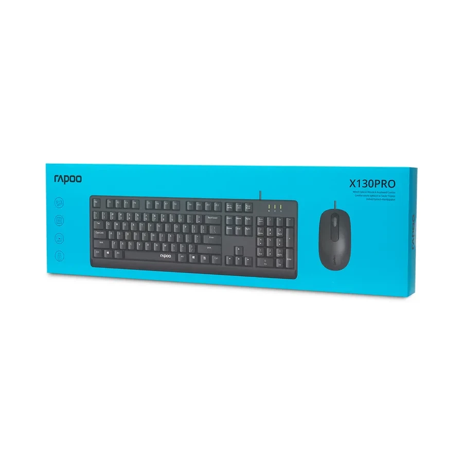 Комплект Rapoo X130PRO, USB 1000DPI защита от пролива — 2