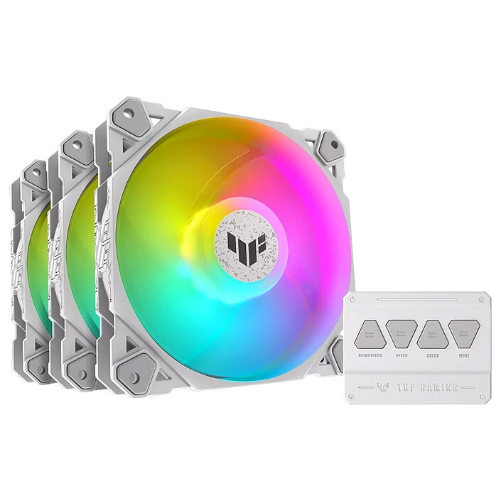 Комплект вентиляторов для корпуса ASUS TUF Gaming TF120 ARGB Fan, 12cm, White