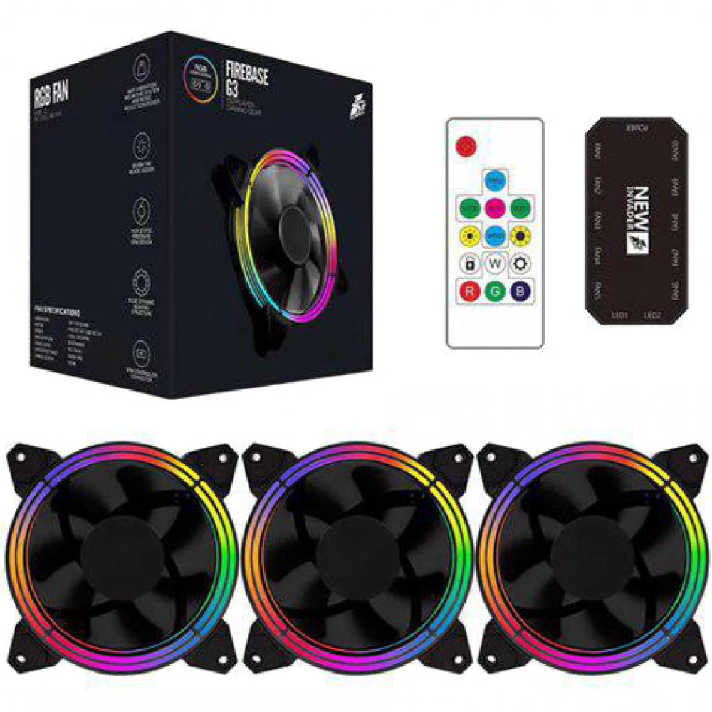 Комплект вентиляторов для корпуса 1Stplayer FIREBASE G-3 COMBO, 12cm, Black — 2