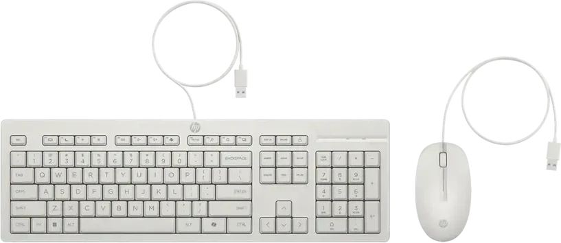Комплект клавиатура и мышь HP 225 Wired Mouse and Kbd Combo G2 White