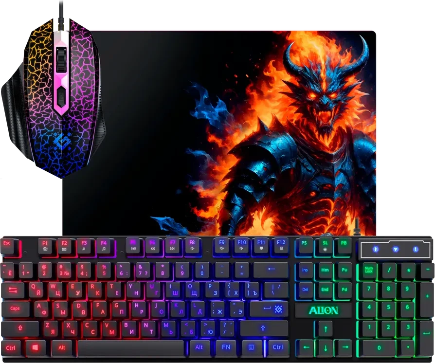 Клавиатура + mouse+pad, USB, Defender Alion GS-987, black (52987)