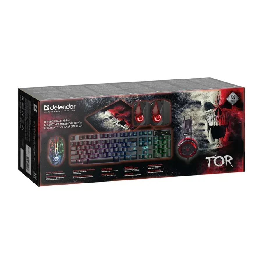 Клавиатура + mouse+pad+headphone+spk, USB, Defender TOR MHP-127, 52127 — 2