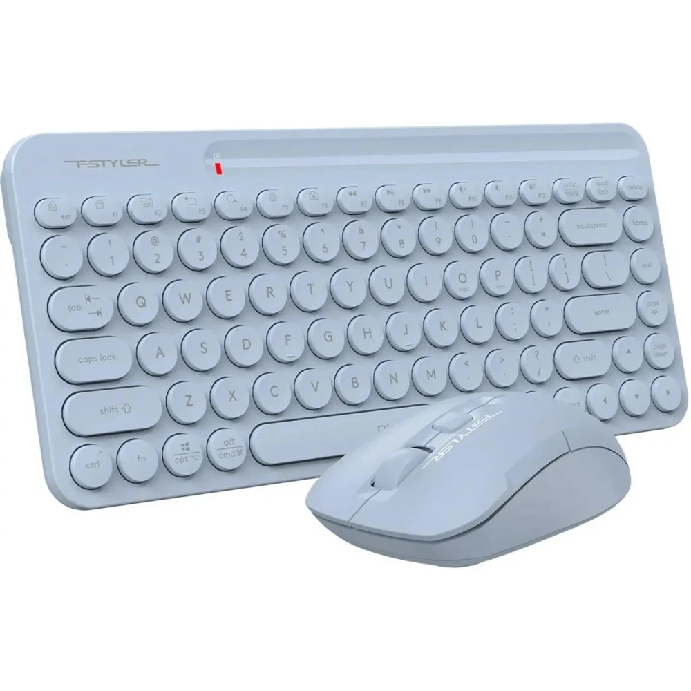 Клавиатура A4Tech Fstyler FG3200 Air 2, Blue, Wireless, Multimedia, 2000dpi, 2xAA, USB + мышь — 3