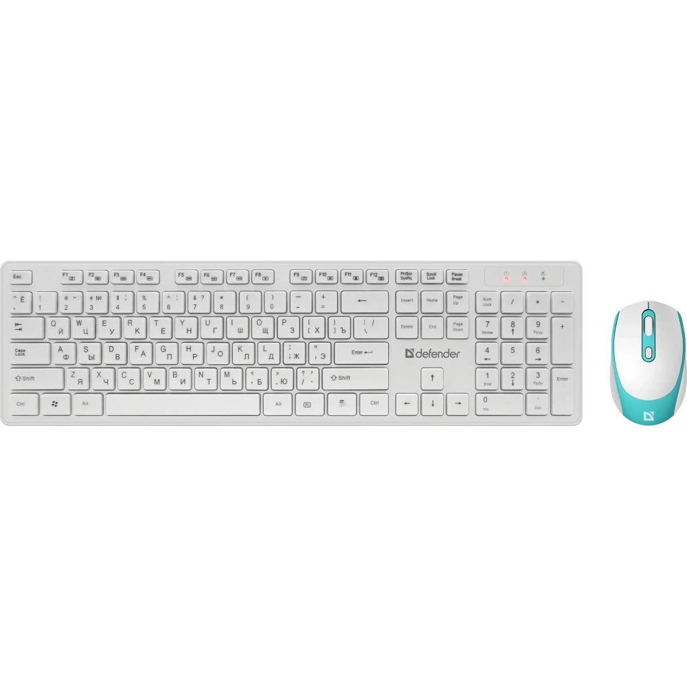 Клавиатура Defender Auckland C-987, White, USB + мышь, Wireless, Multimedia, Optical, 1600dpi — 3