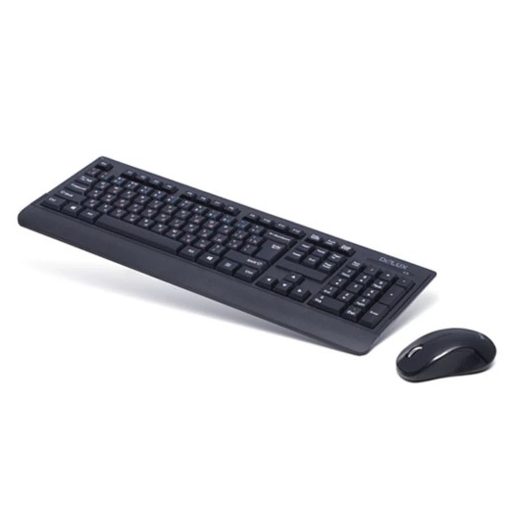 Клавиатура Delux DLD-6091OGB, Wireless, 1хAAA/mouse 2xAAA, Black + мышь — 5