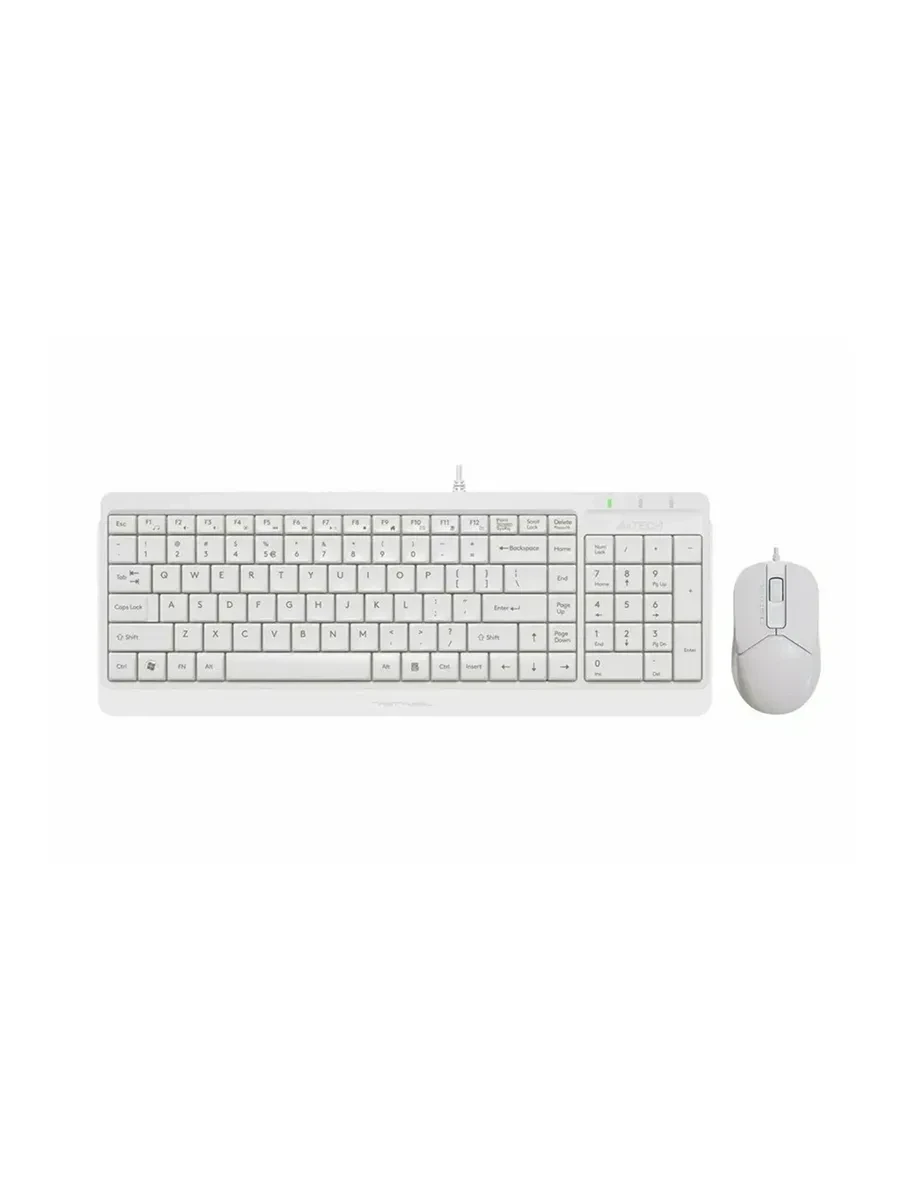 Клавиатура A4Tech Fstyler F1512S, White, Wired, Multimedia, 1200dpi, USB + мышь — 3