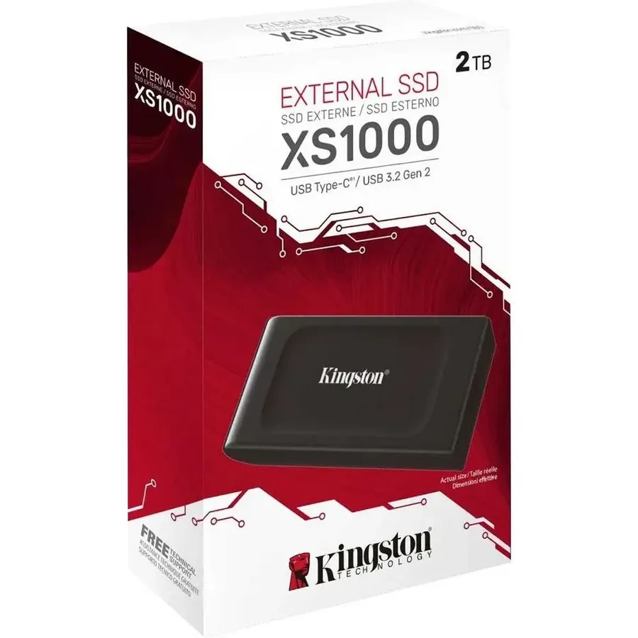 Внешний SSD Kingston XS1000, 2TB, USB 3.2 Gen 2, чёрный — 4