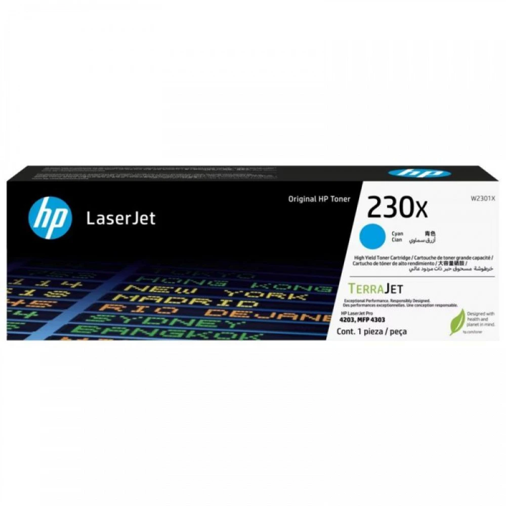 HP 230X Cyan Original LaserJet Toner Cartridge для HP Color LaserJet Pro 4203 MFP 4303