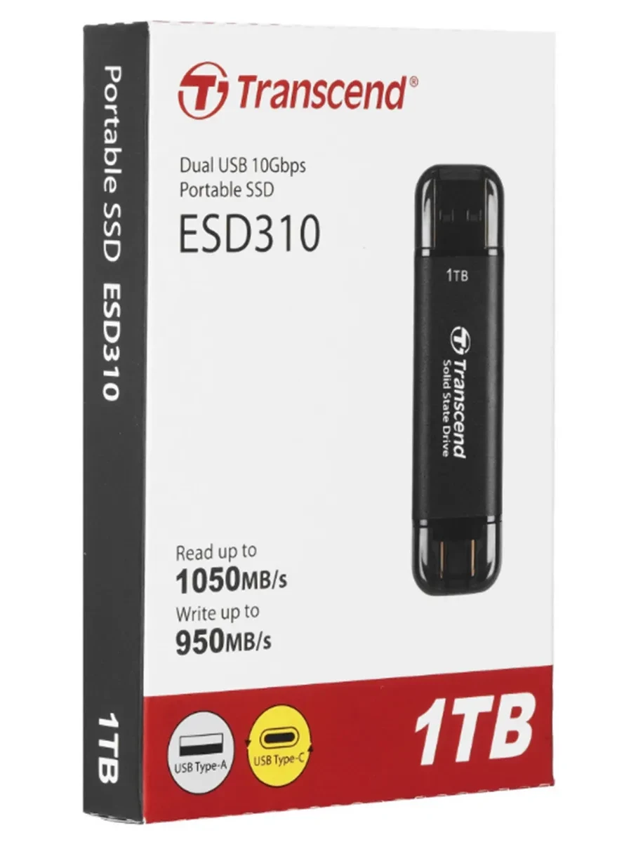 Внешний накопитель SSD Transcend, 1TB, SATA — 3