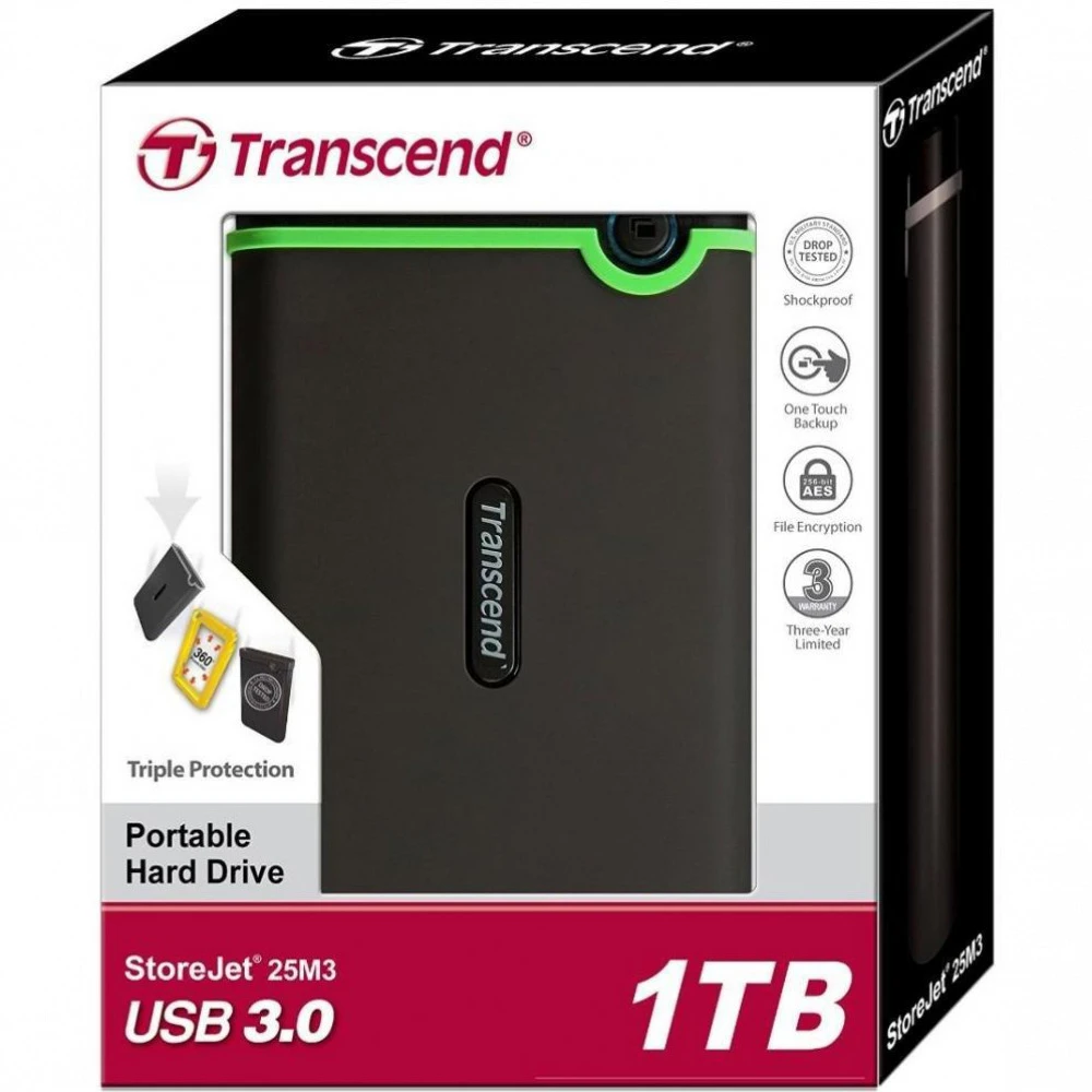 Внешний жесткий диск 2,5 1TB Transcend TS1TSJ25M3S — 5