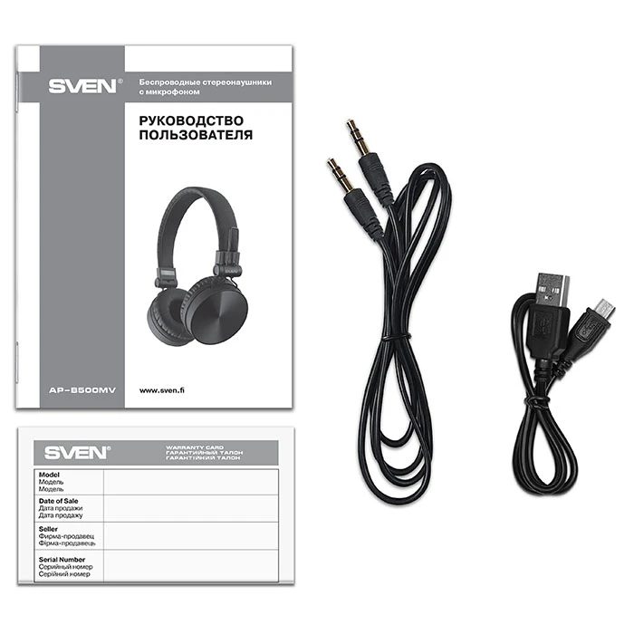 Bluetooth гарнитура Sven AP-B500MV, Black — 2