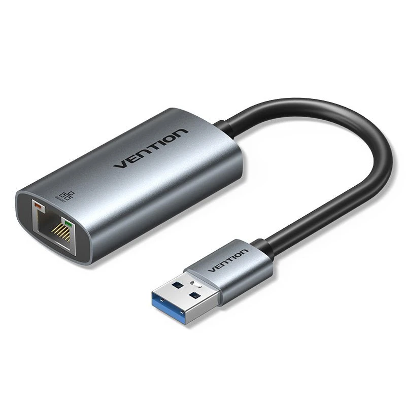 Адаптер USB Vention CEZHB <USB-A to Gigabit Ethernet Adapter 0.15M Gray Aluminum Alloy Type>