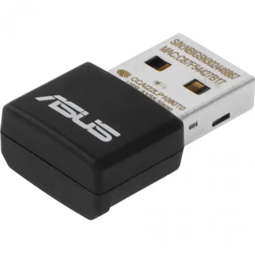 Сетевая карта Asus USB-AX55 Nano, 574+1201 Мбит/с, 802.11 (a/b/g/n/ac/ax), 2.4+5GHz. USB2.0 — 5