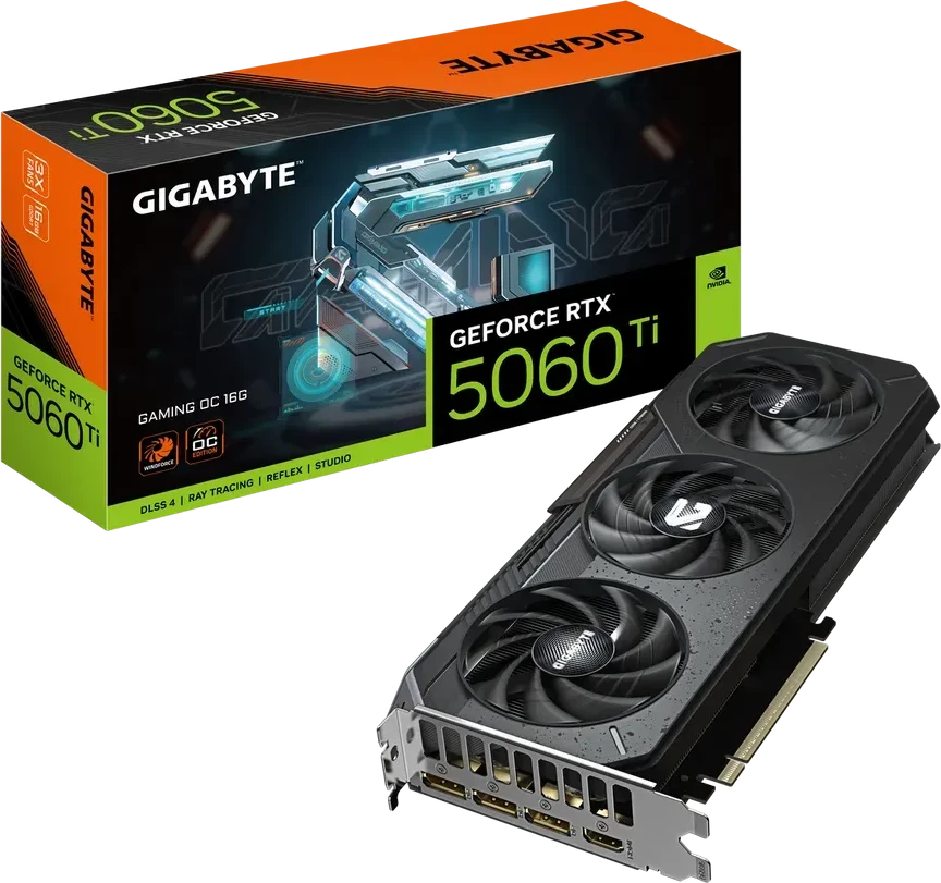 Видеокарта Gigabyte GeForce RTX 5060 Ti GAMING OC, 16GB GDDR7