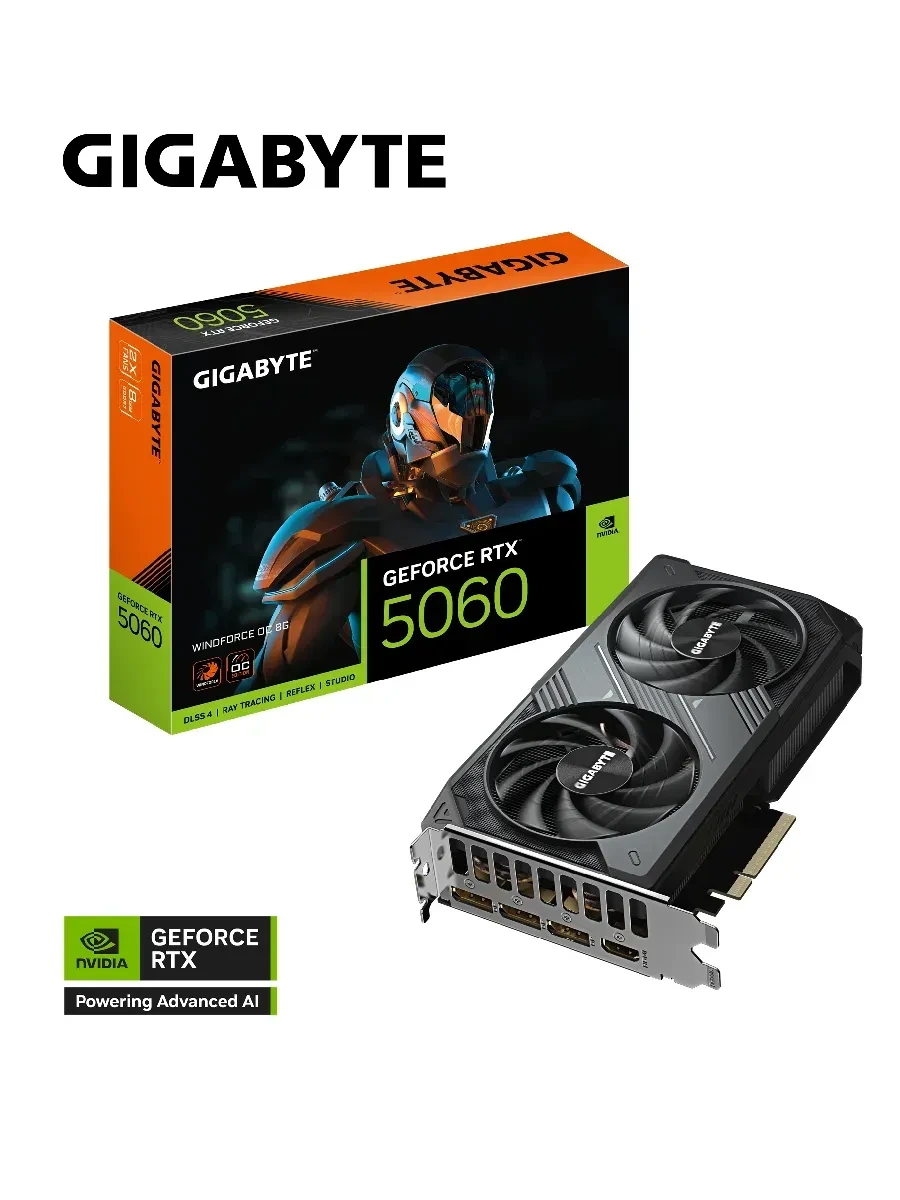 Видеокарта Gigabyte RTX5060 WINDFORCE OC, 8GB GDDR7