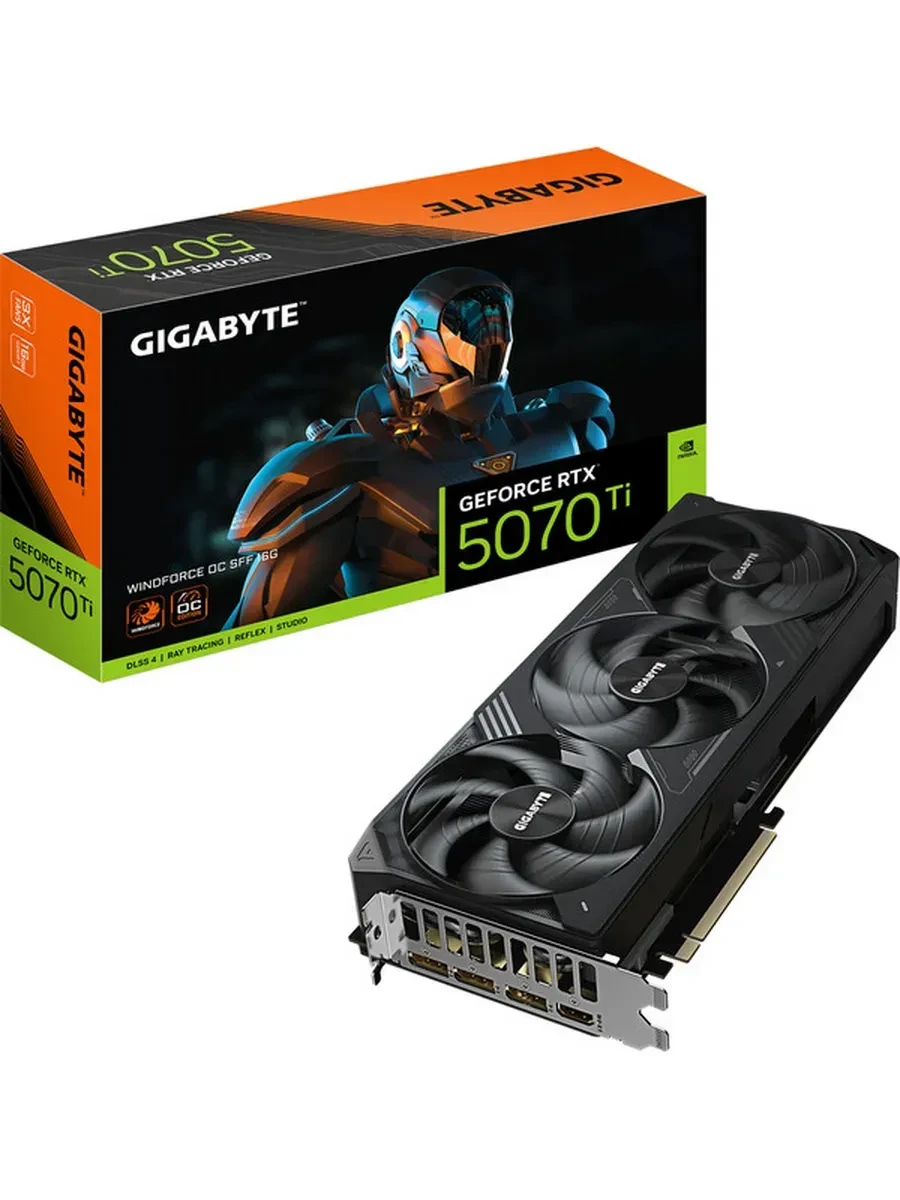 Видеокарта Gigabyte RTX 5070Ti Windforce OC, 16GB — 2