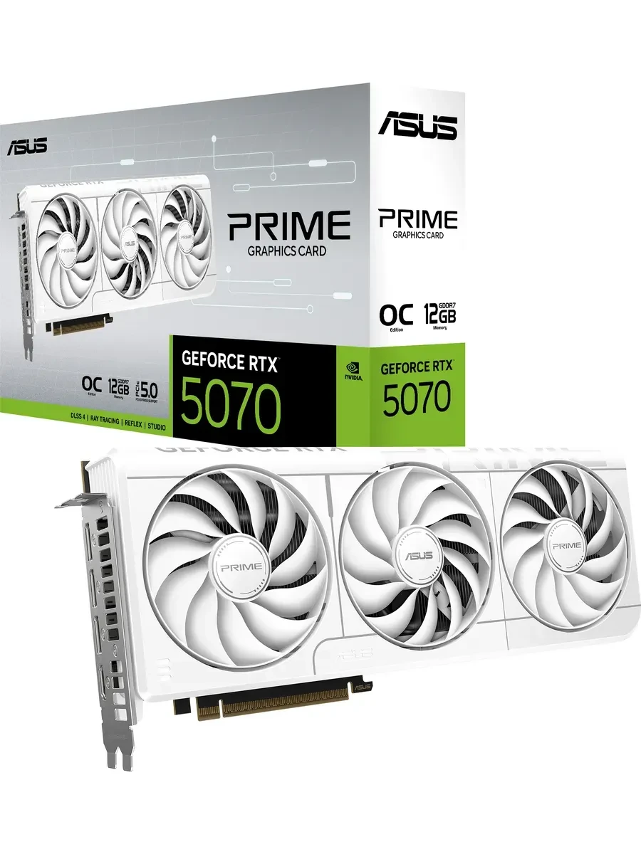 Видеокарта ASUS GeForce PRIME RTX 5070, 12GB GDDR7, белая
