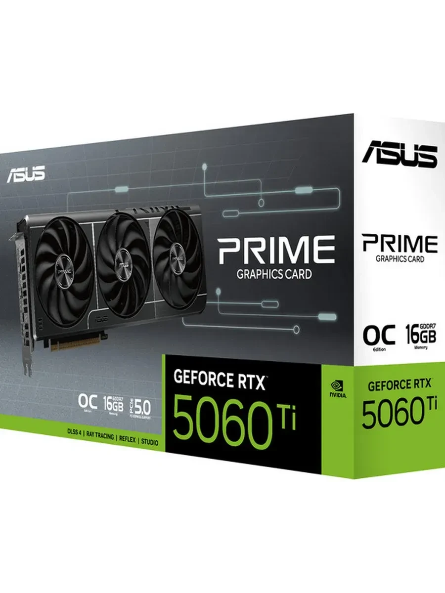 Видеокарта ASUS GeForce PRIME RTX 5060 Ti, 16GB GDDR7 — 2