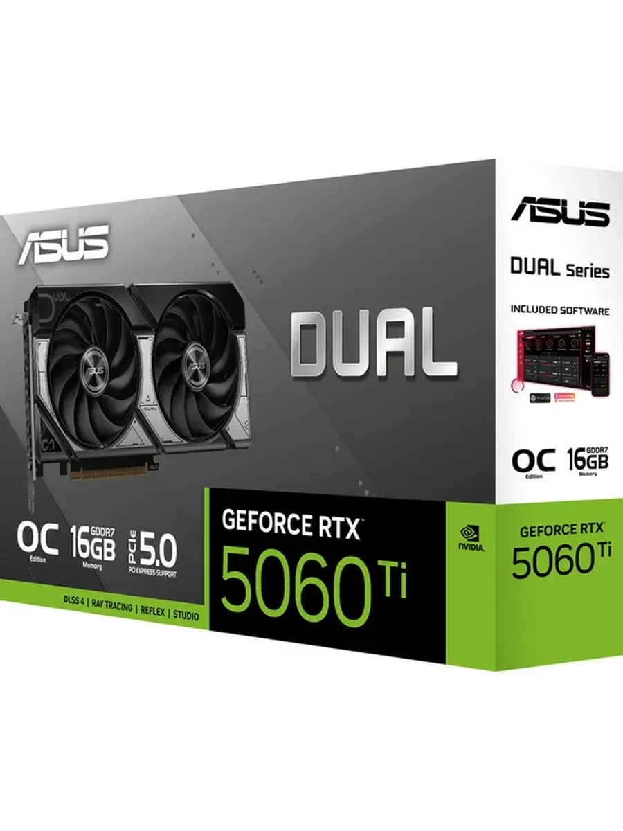 Видеокарта ASUS GeForce DUAL-RTX5060TI-O16G, 16GB GDDR7 — 3
