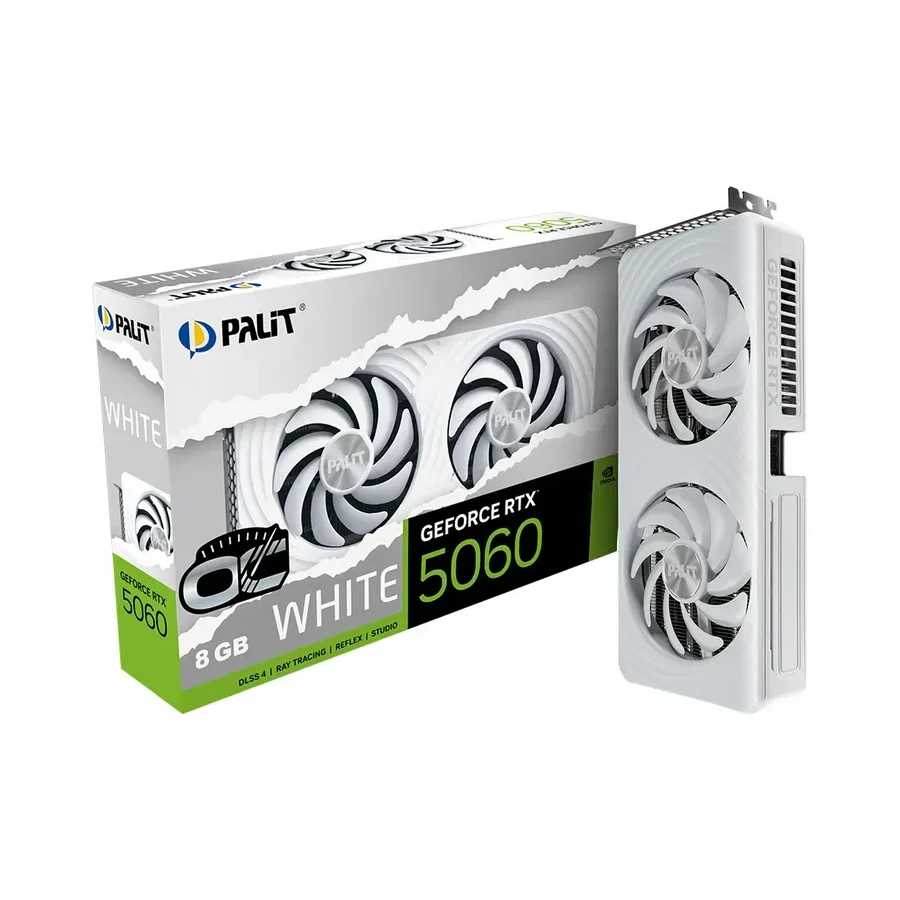 Видеокарта PALIT GeForce RTX5060 WHITE OC, 8GB GDDR7