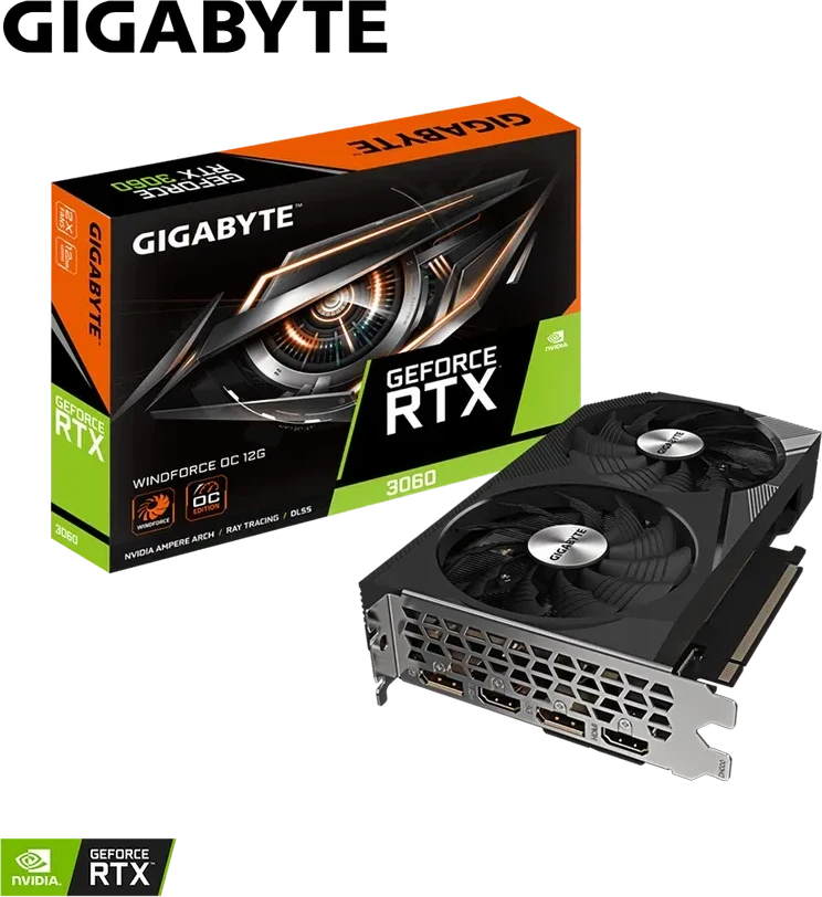 Видеокарта Gigabyte GV-N3060WF2OC 12GB GDDR6 — 2