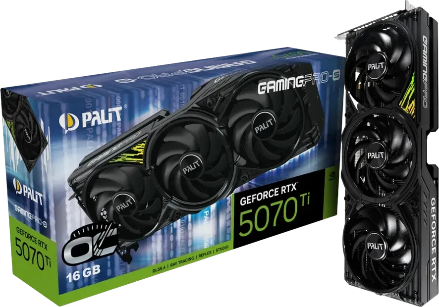 Видеокарта PALIT RTX5070Ti GAMINGPRO-S OC, 16GB GDDR7, 256bit