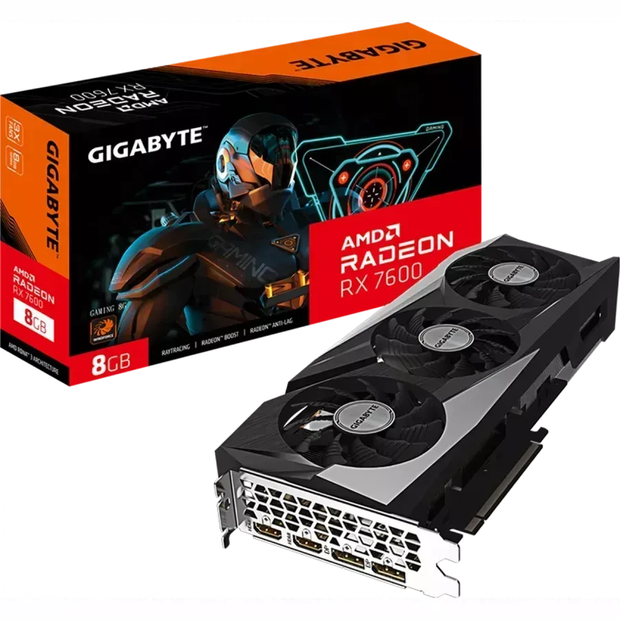 Видеокарта Gigabyte RX 7600 GAMING OC, 8GB GDDR6