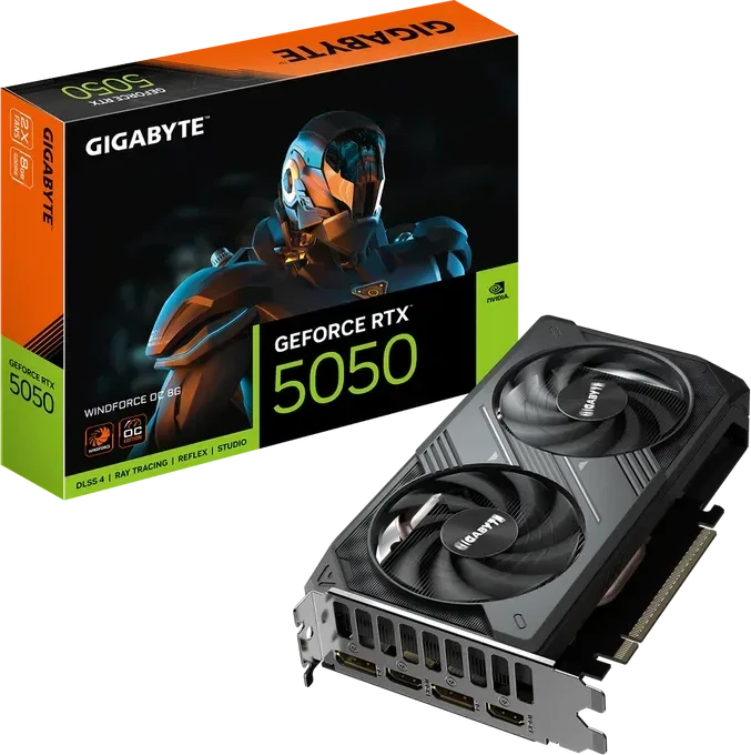 Видеокарта Gigabyte GeForce RTX 5050 WINDFORCE OC, 8GB GDDR6 — 2