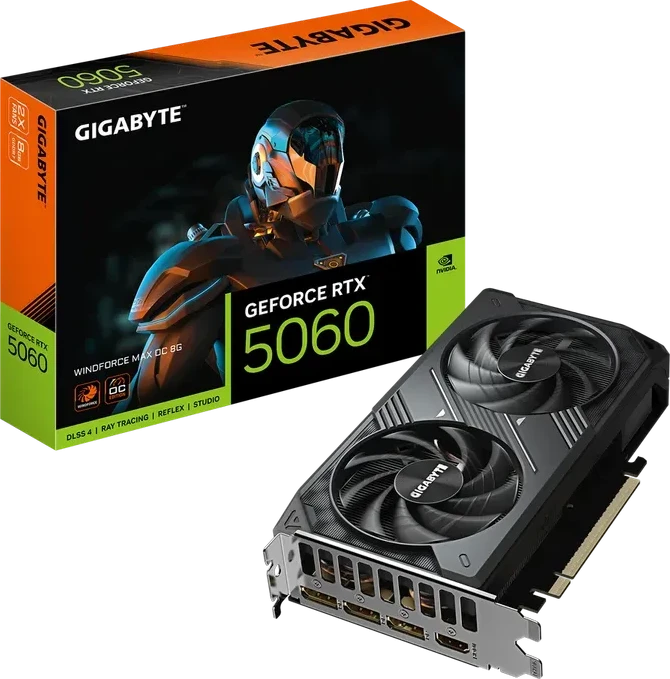 Видеокарта Gigabyte RTX5060 WINDFORCE MAX OC, 8GB GDDR7, 128bit — 2