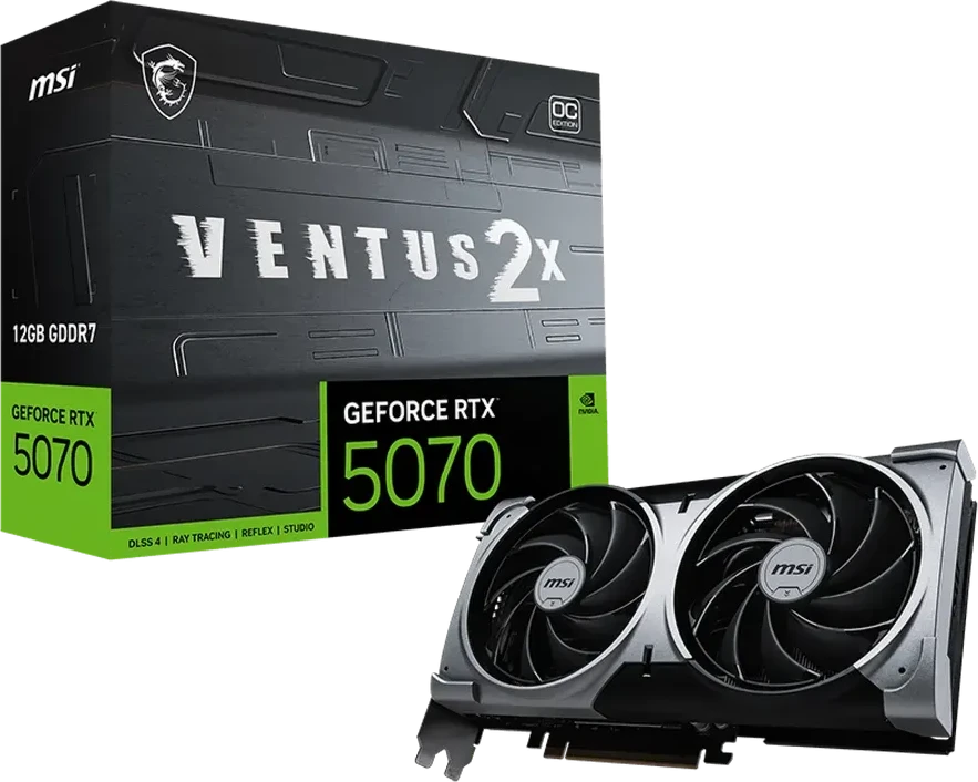Видеокарта MSI GeForce RTX 5070 VENTUS 2X OC, 12GB — 2