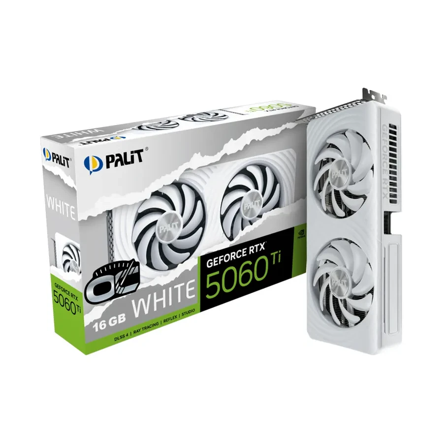 Видеокарта PALIT RTX5060Ti WHITE OC 16GB GDDR7, 128bit